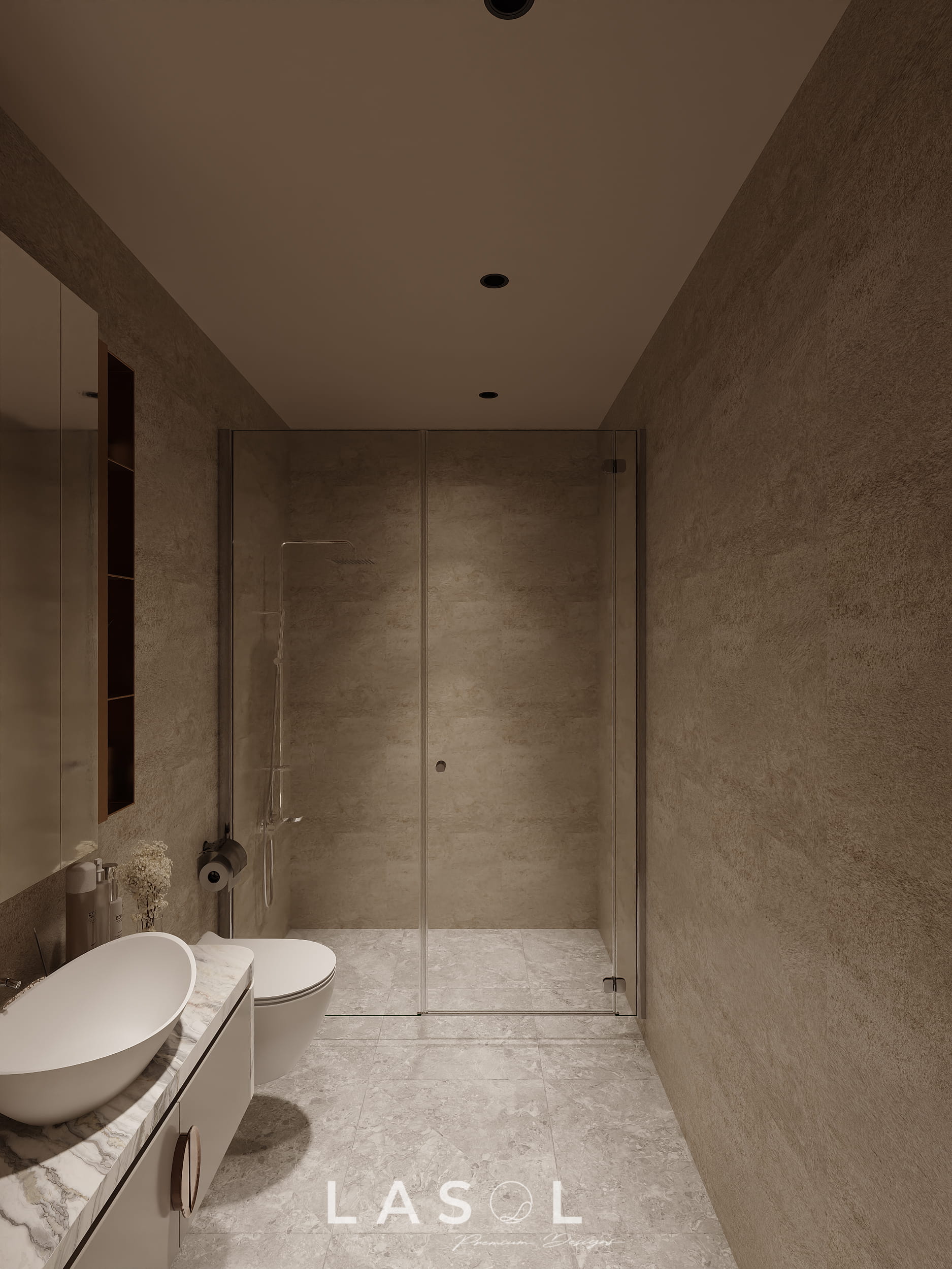 Dự án thiết kế nội thất chung cư smart city 2 phòng wc 3