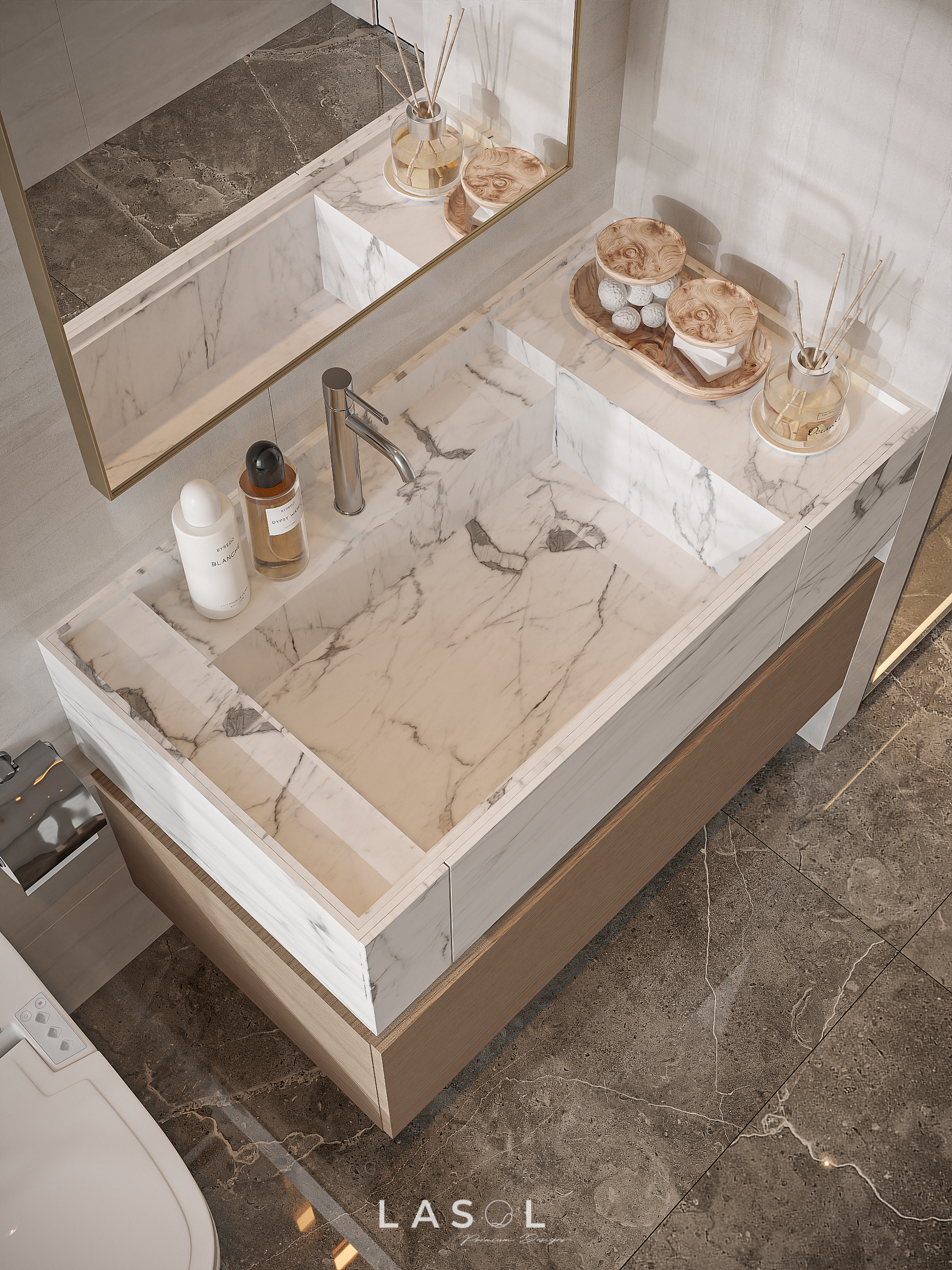 Thiết kế nội thất phòng wc master THANH LINH VILLA