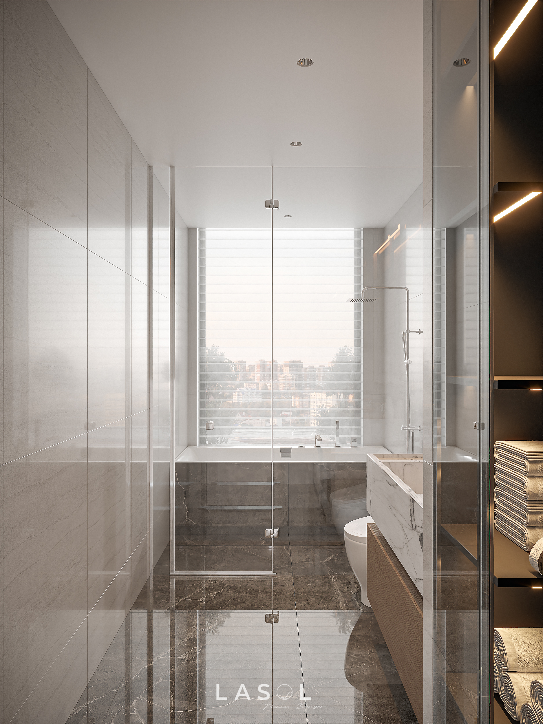 Thiết kế nội thất phòng wc master THANH LINH VILLA