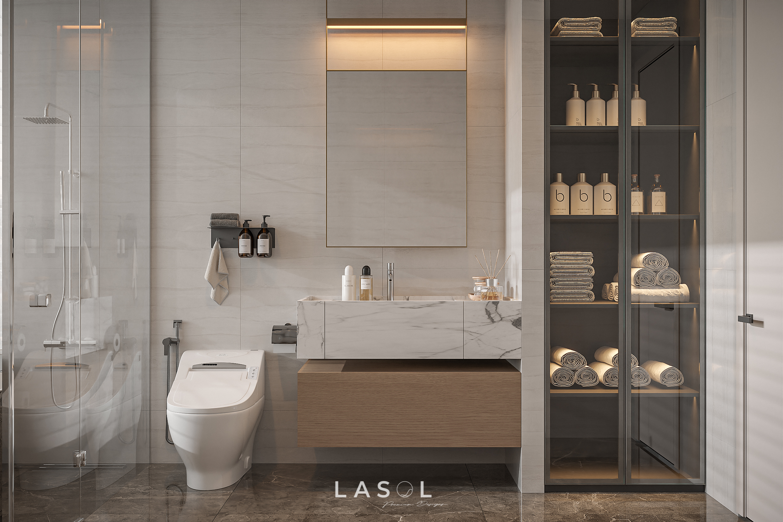 Thiết kế nội thất phòng wc master THANH LINH VILLA